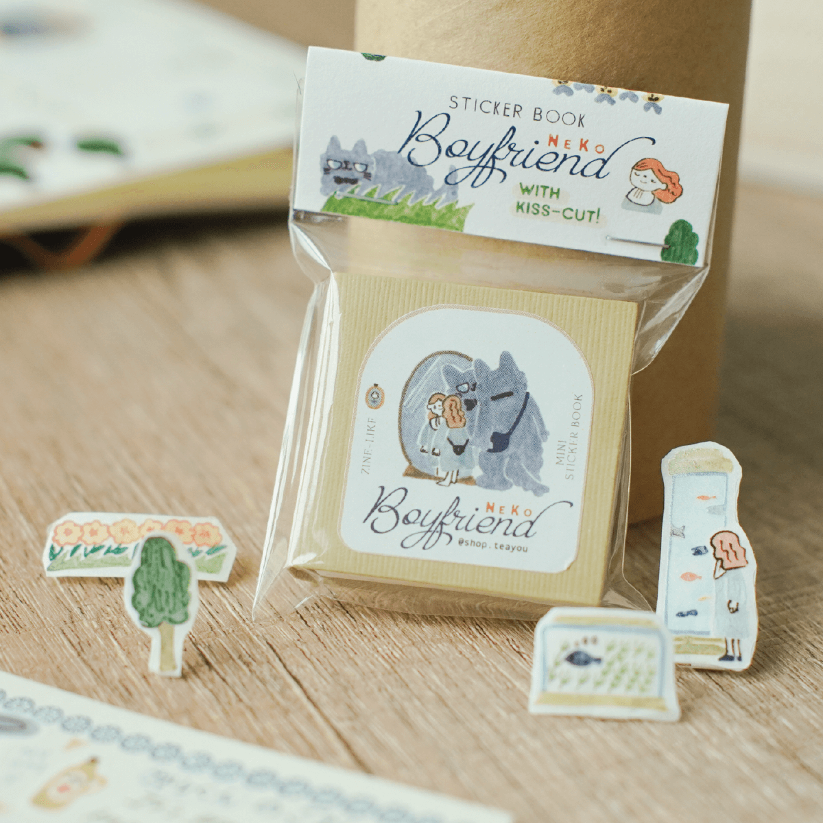 Teayou Kiss Cut Washi Sticker Book - Neko Boyfriend
