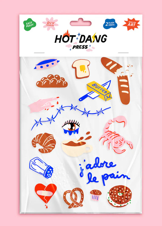 Hot Dang Press Iron-on Sheet Set - J'Adore Le Pain