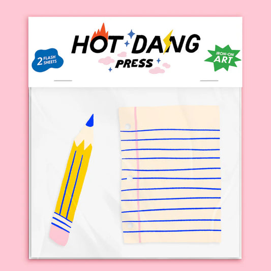 Hot Dang Press Iron-on Buddies - Pencil and Paper