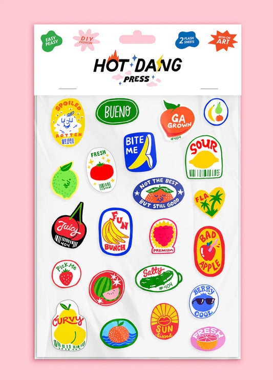 Hot Dang Press Iron-on Sheet Set - Produce Stickers