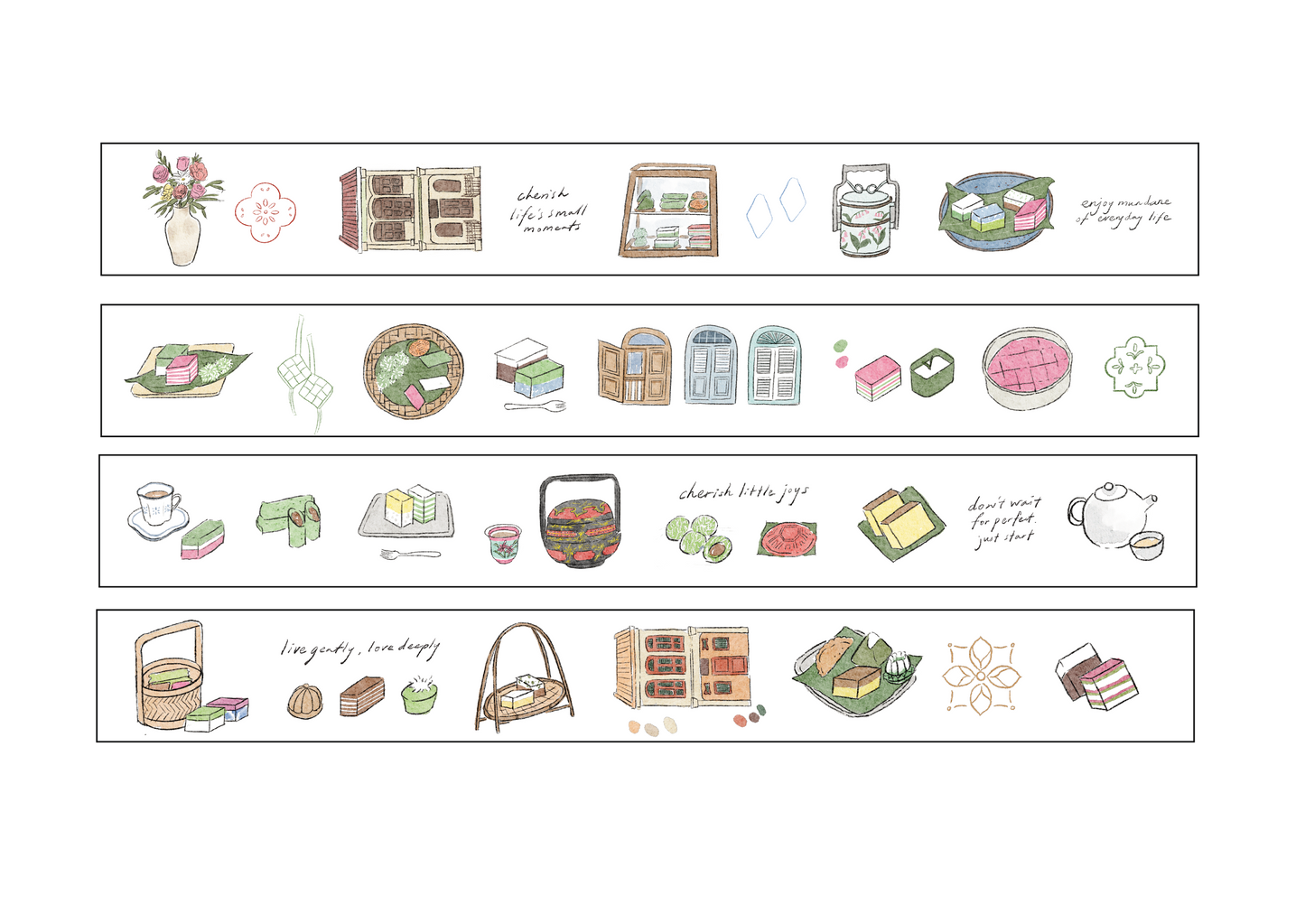 Wenyea's Illustration PET Tape - Tiny Treats