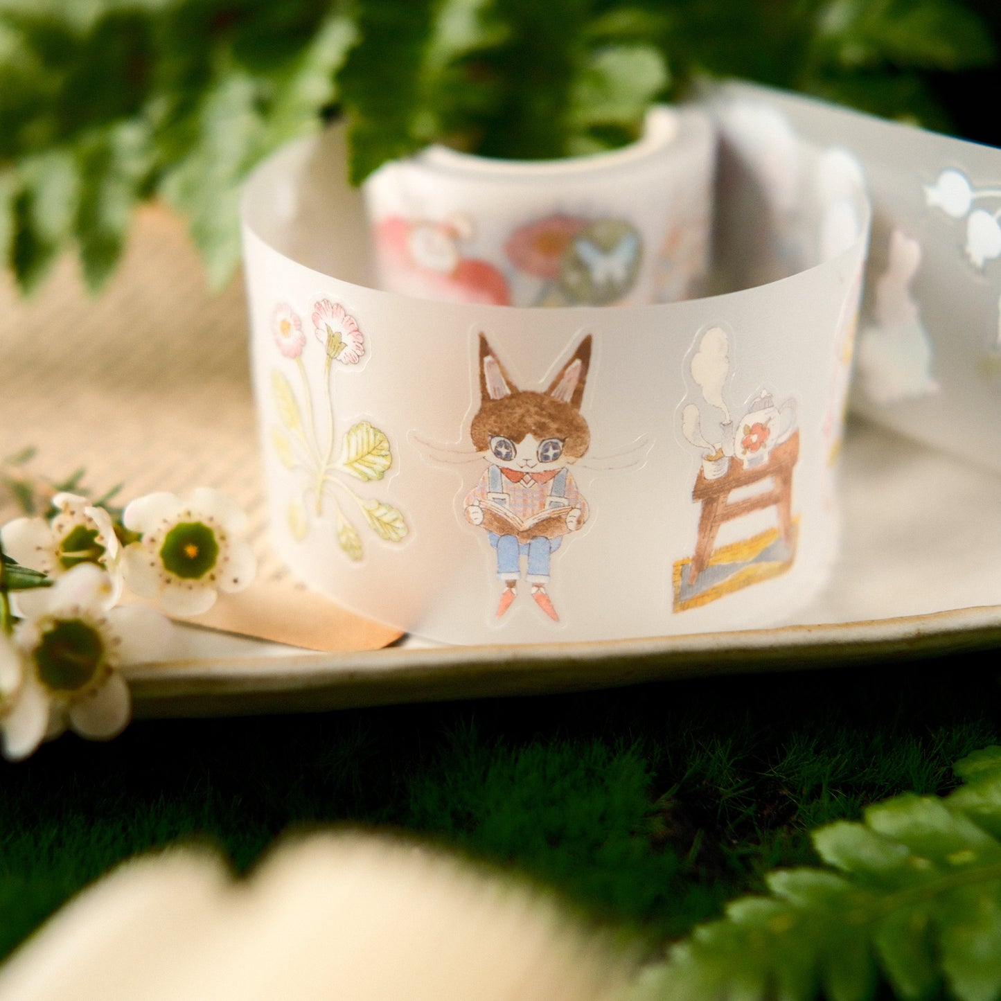 Teayou Kiss Cut PET Tape - Wandering Garden