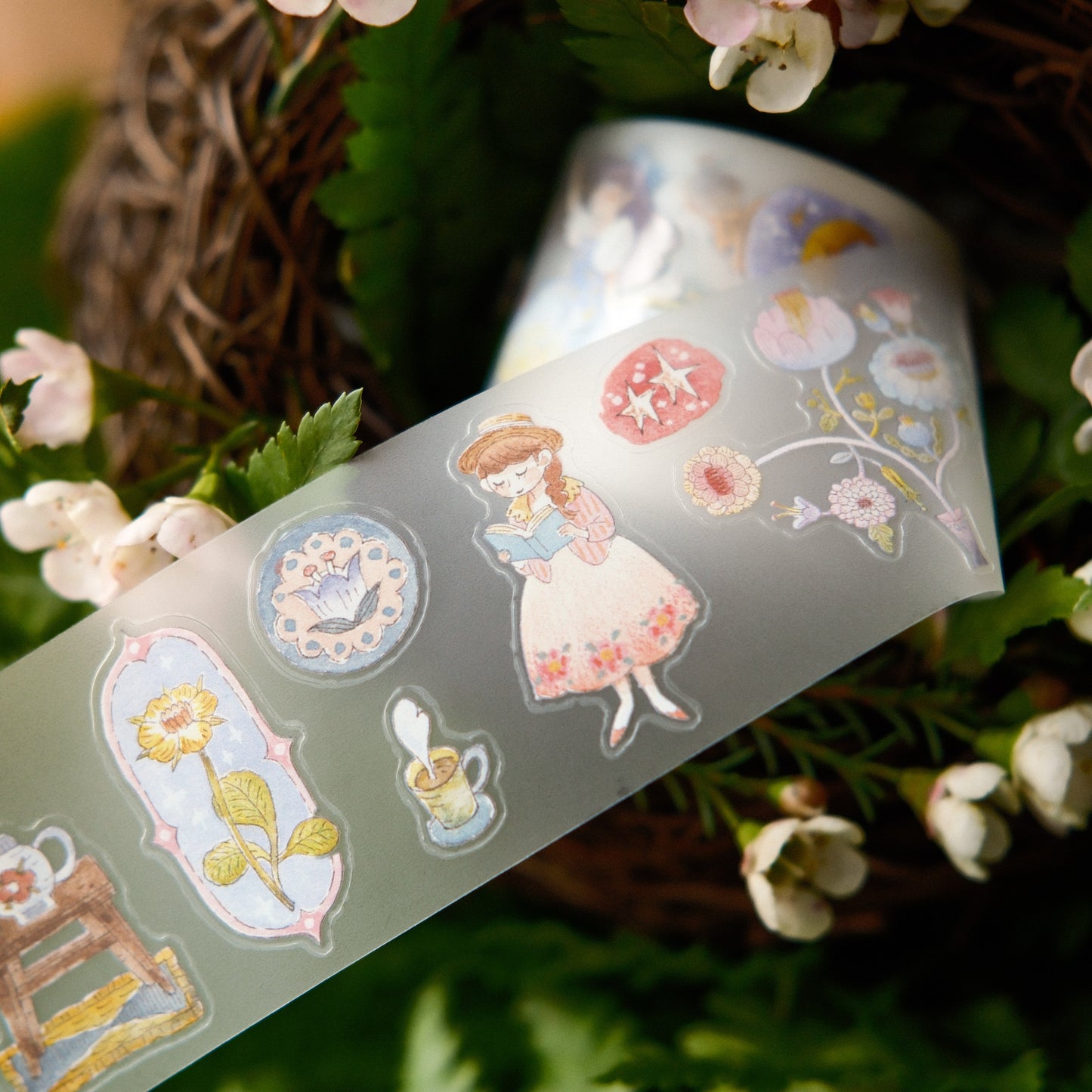Teayou Kiss Cut PET Tape - Wandering Garden
