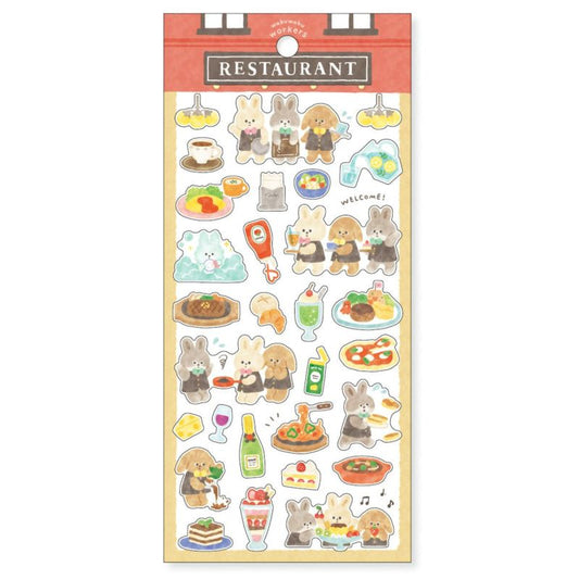 Mind Wave Wakuwaku Workers Sticker Sheet - Restaurant
