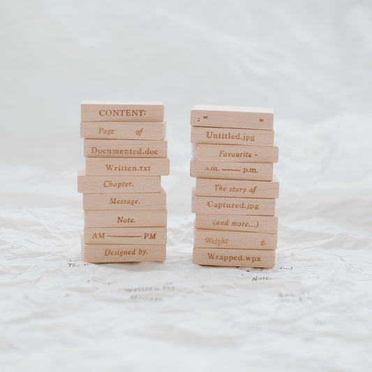 Phavourite 9 pt. Tiny Text Rubber Stamps - Complete Set
