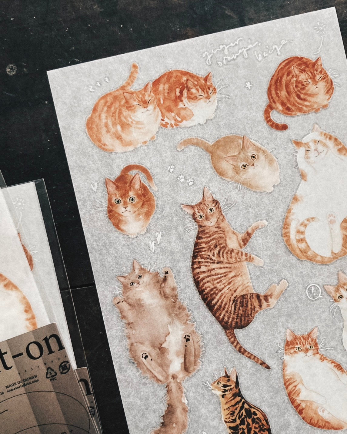 Somesortof.fern Print-on Stickers - Orange Cats