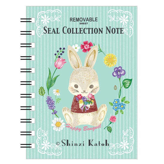SHINZI KATOH Reusable Sticker Book - Spring Flower Rabbit