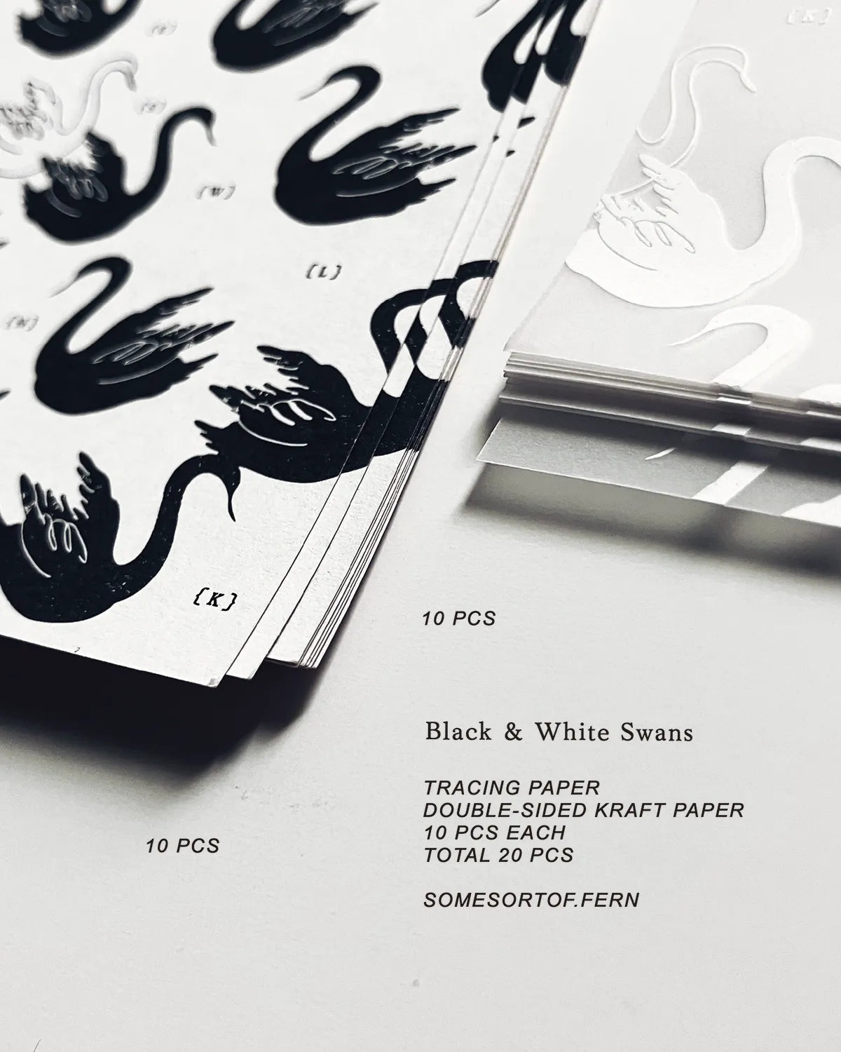 Somesortof.fernM5 and M6 Paper Refill - Black and White Swans