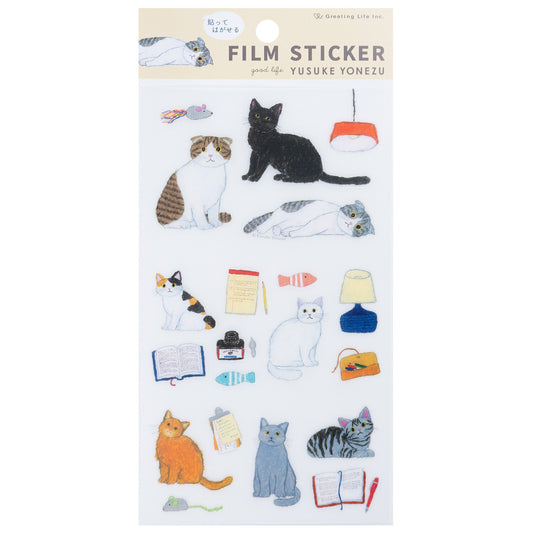 Greeting Life Inc. Yusuke Yonezo Cats Film Sticker Sheet
