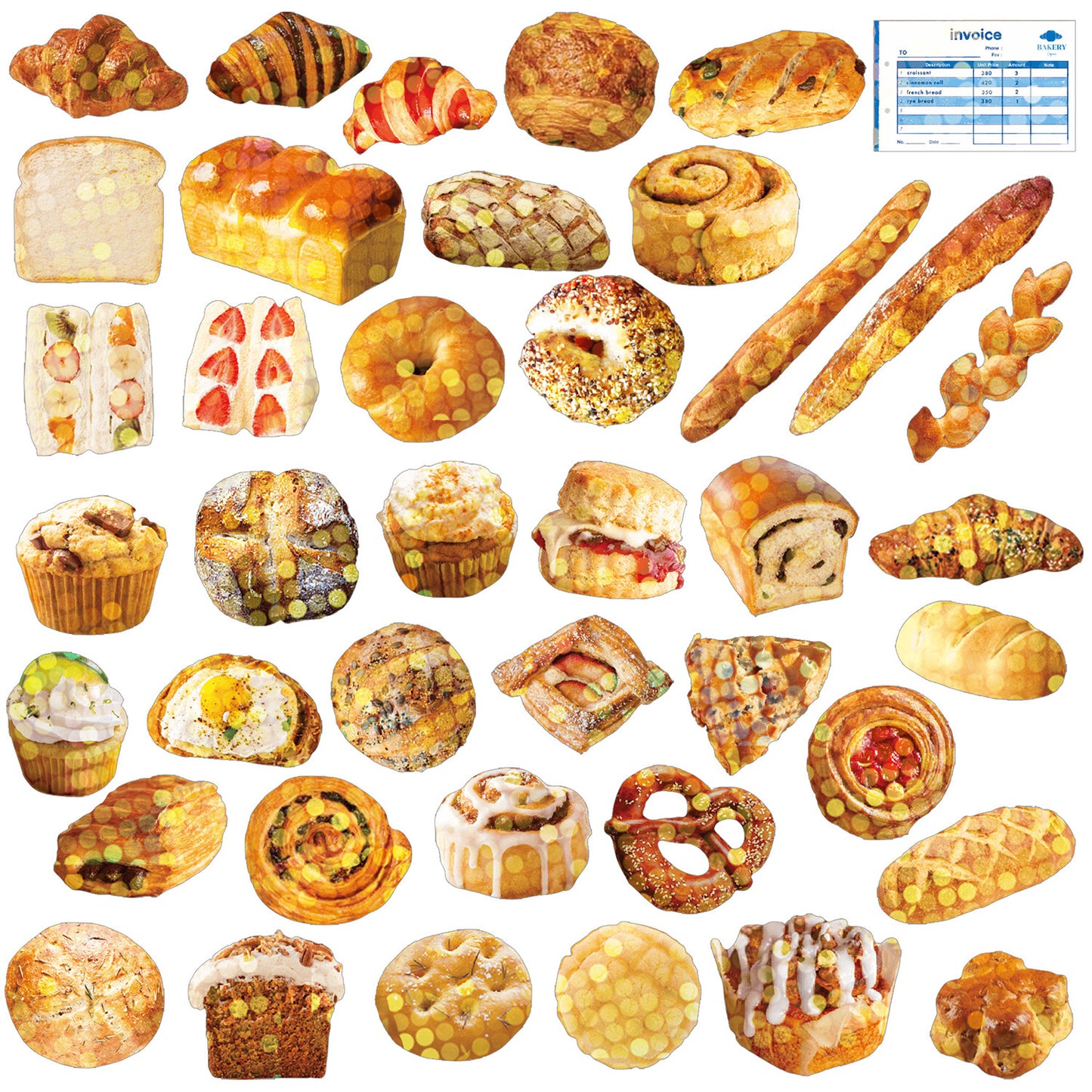 Greeting Life Inc. Shipping Box Sticker Flake Set - Bakery