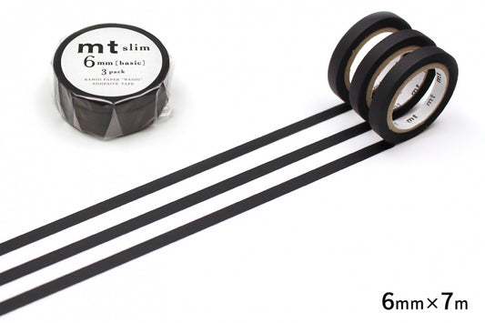 MT Slim Washi Tape - Matte Black