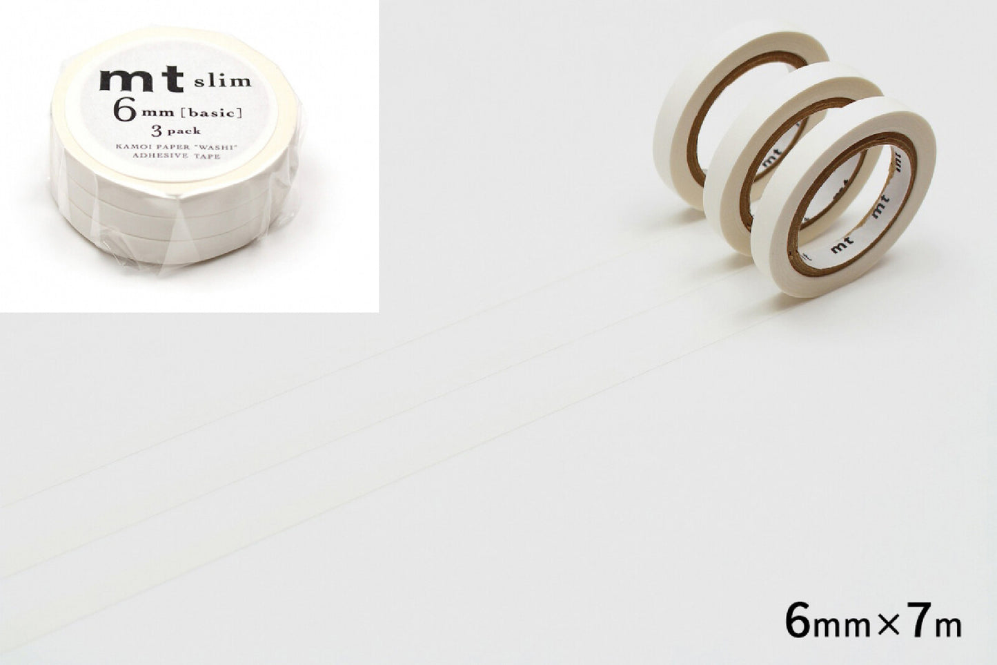 MT Slim Washi Tape - Matte White