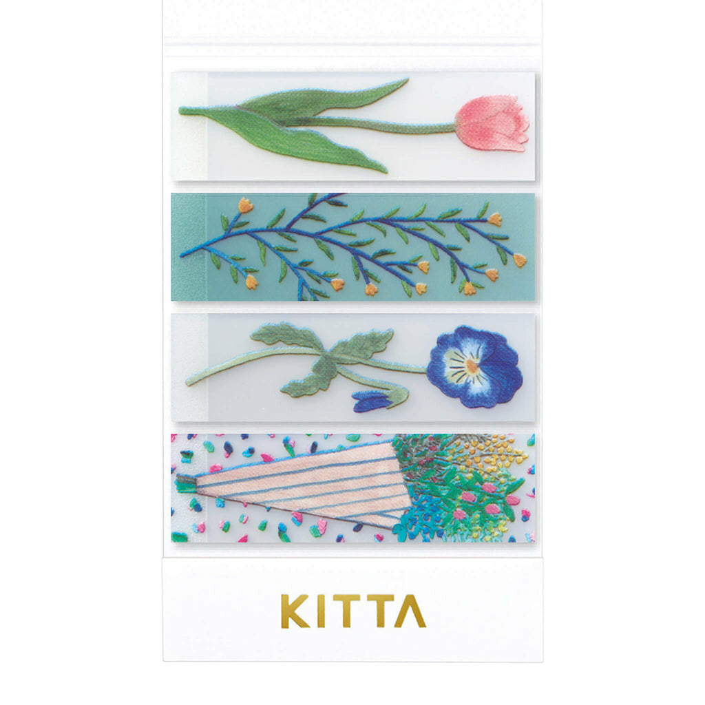 King Jim Kitta Portable Clear Tape Stickers - Flower