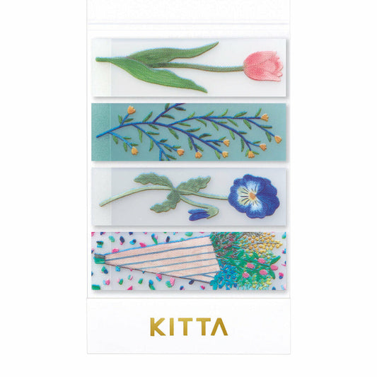 King Jim Kitta Portable Clear Tape Stickers - Flower