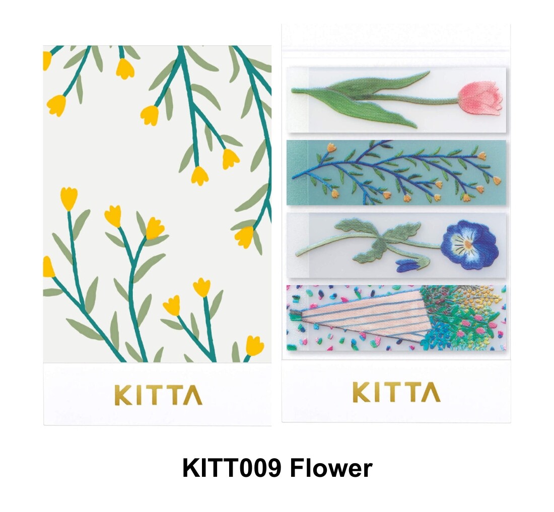 King Jim Kitta Portable Clear Tape Stickers - Flower