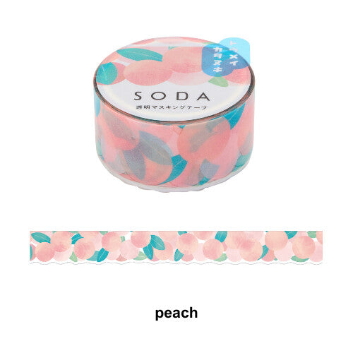King Jim Hitotoki Soda Transparent Masking Tape - Peach