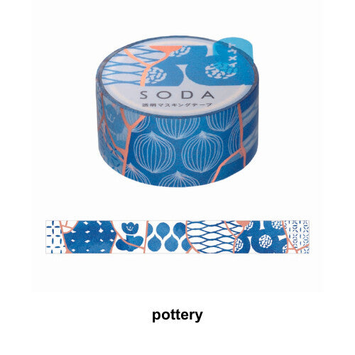 King Jim Hitotoki Soda Transparent Masking Tape - Pottery