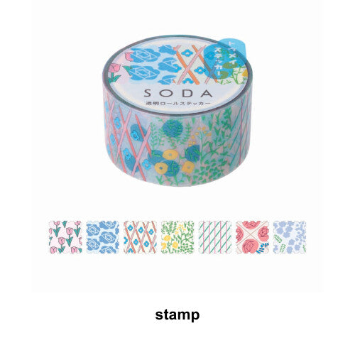 King Jim Hitotoki Soda Kiss Cut Transparent Masking Tape - Stamp