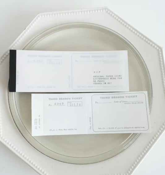 YOHAKU Letterpress Memo Pad Ticket Grey M-167