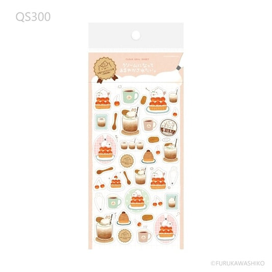 Furukawa Shiko Sticker Sheet - Animal Sweets Shop Cat