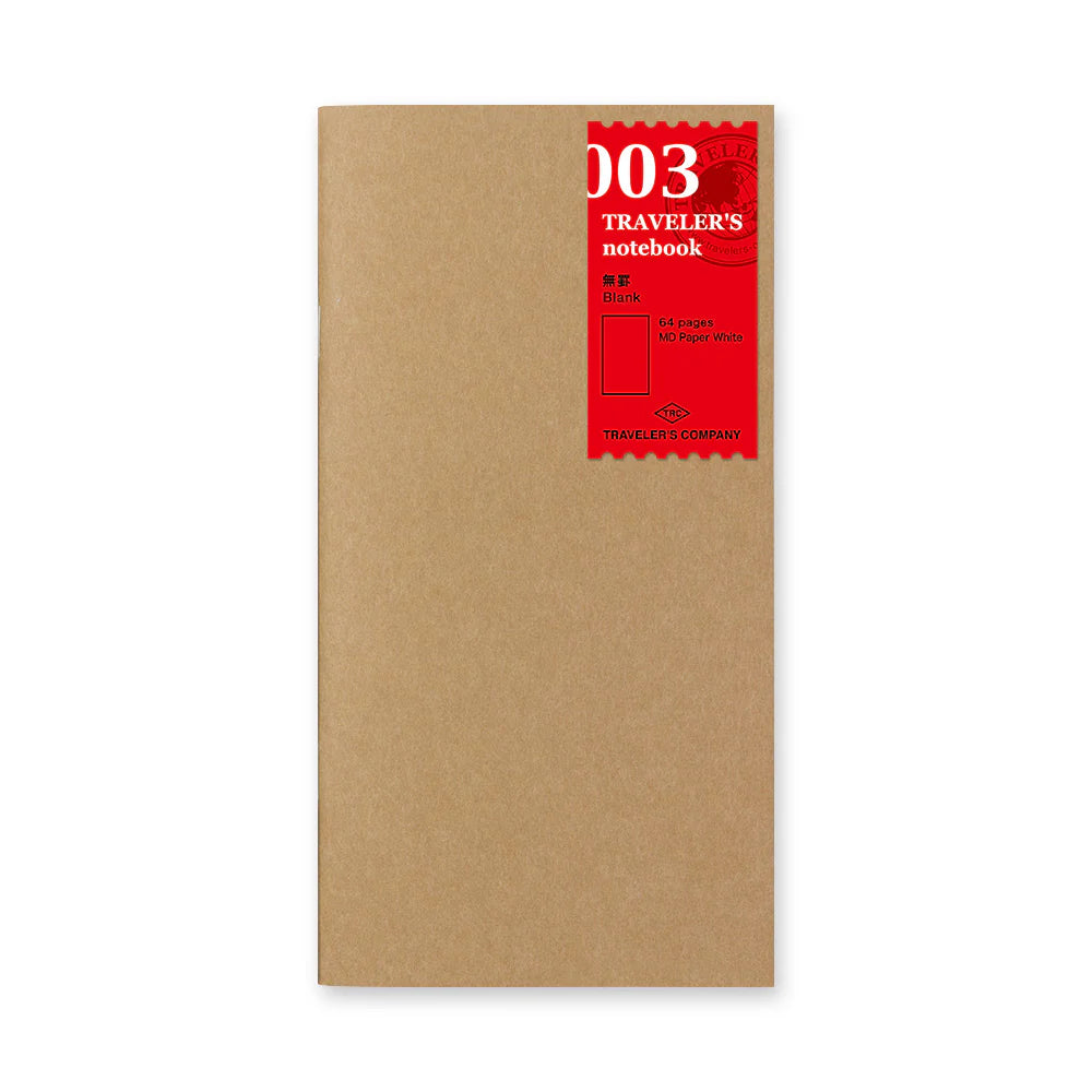 TRAVELER'S notebook Regular Size 003 Blank Notebook Refill