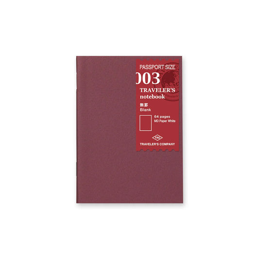 TRAVELER'S notebook Passport Size 003 Blank Notebook Refill