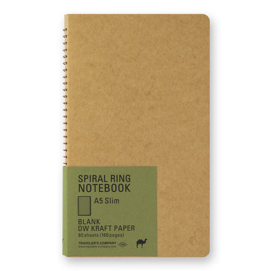 TRAVELER'S COMPANY Spiral Ring Notebook - A5 Slim Blank DW Kraft Paper