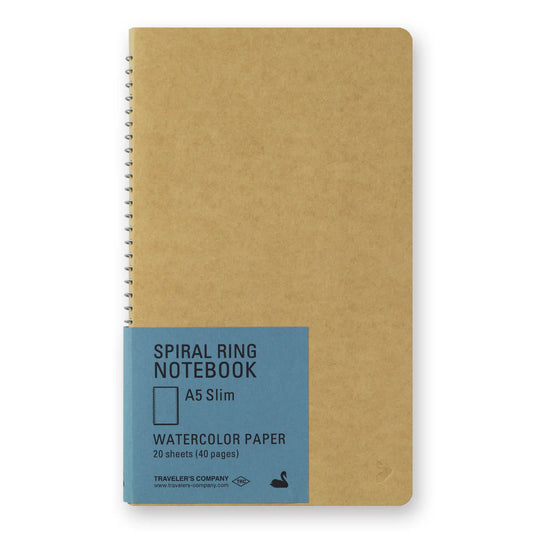 TRAVELER'S COMPANY Spiral Ring Notebook - A5 Slim Watercolor Paper