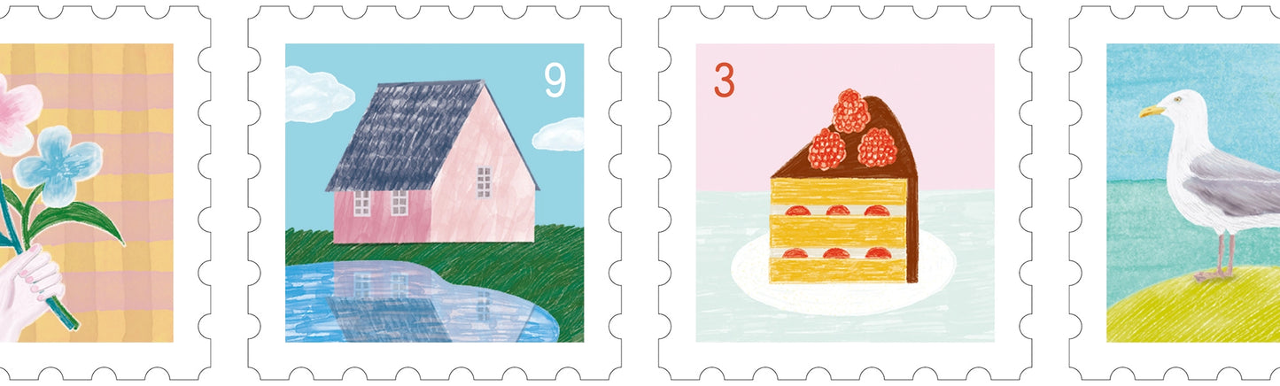 King Jim Hitotoki Soda Transparent Kiss Cut Masking Tape - Stamp