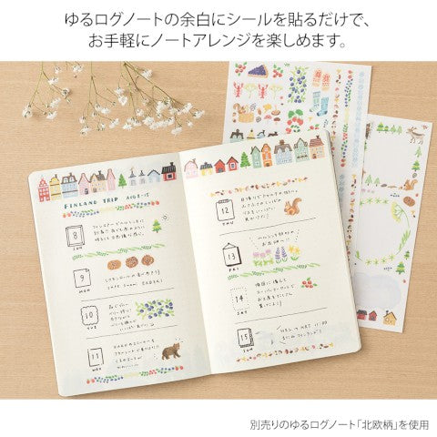Midori Yuru Log Decoration Sticker Sheet Set - Scandinavia
