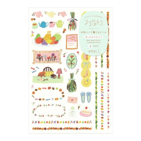 Midori Yuru Log Decoration Sticker Sheet Set - My Life
