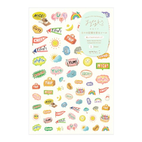 Midori Yuru Log Decoration Sticker Sheet - Feeling