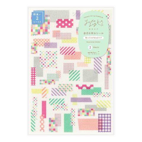 Midori Yuru Log Decoration Sticker Sheet Set - Collage Tape