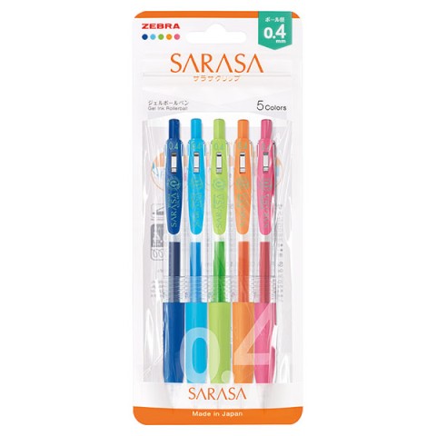Zebra Sarasa Clip 0.4mm 5 Color Pen Set