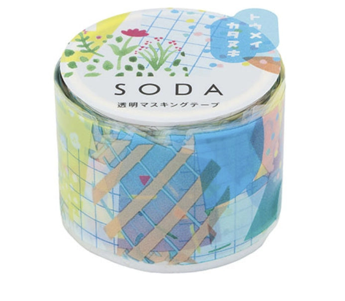 King Jim Hitotoki Soda Transparent Masking Tape - Collage