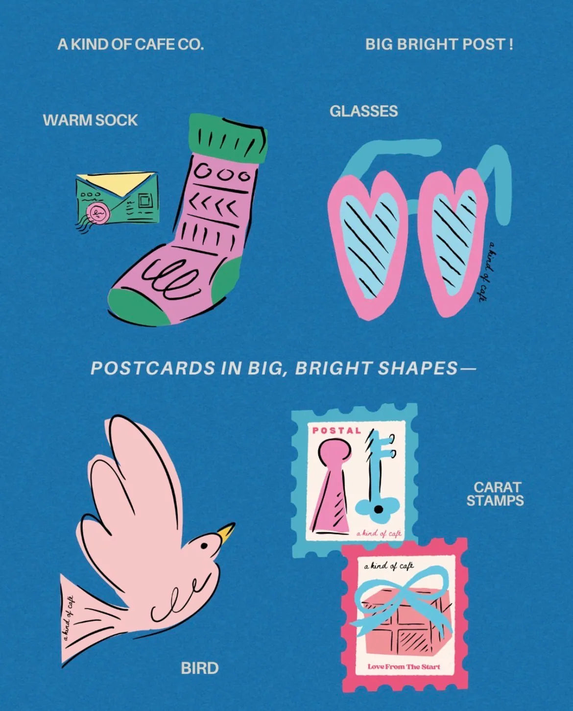a kind of cafe Big Bright Post! Postcards - 21 Designs to Choose From