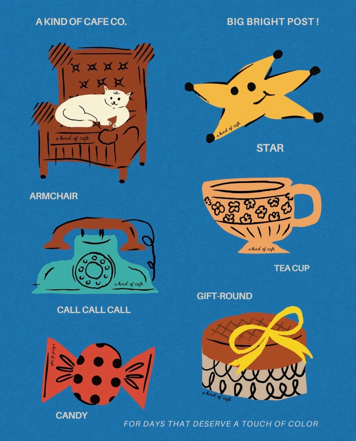 a kind of cafe Big Bright Post! Postcards - 21 Designs to Choose From