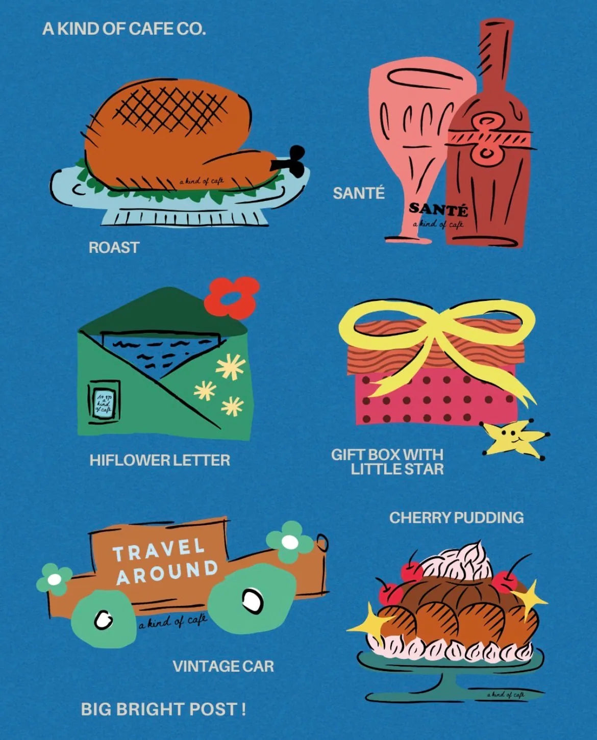 a kind of cafe Big Bright Post! Postcards - 21 Designs to Choose From