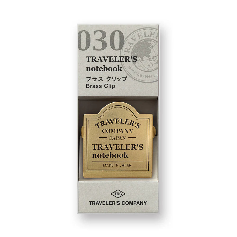 TRAVELER'S notebook 030 Brass Clip - TRC Logo