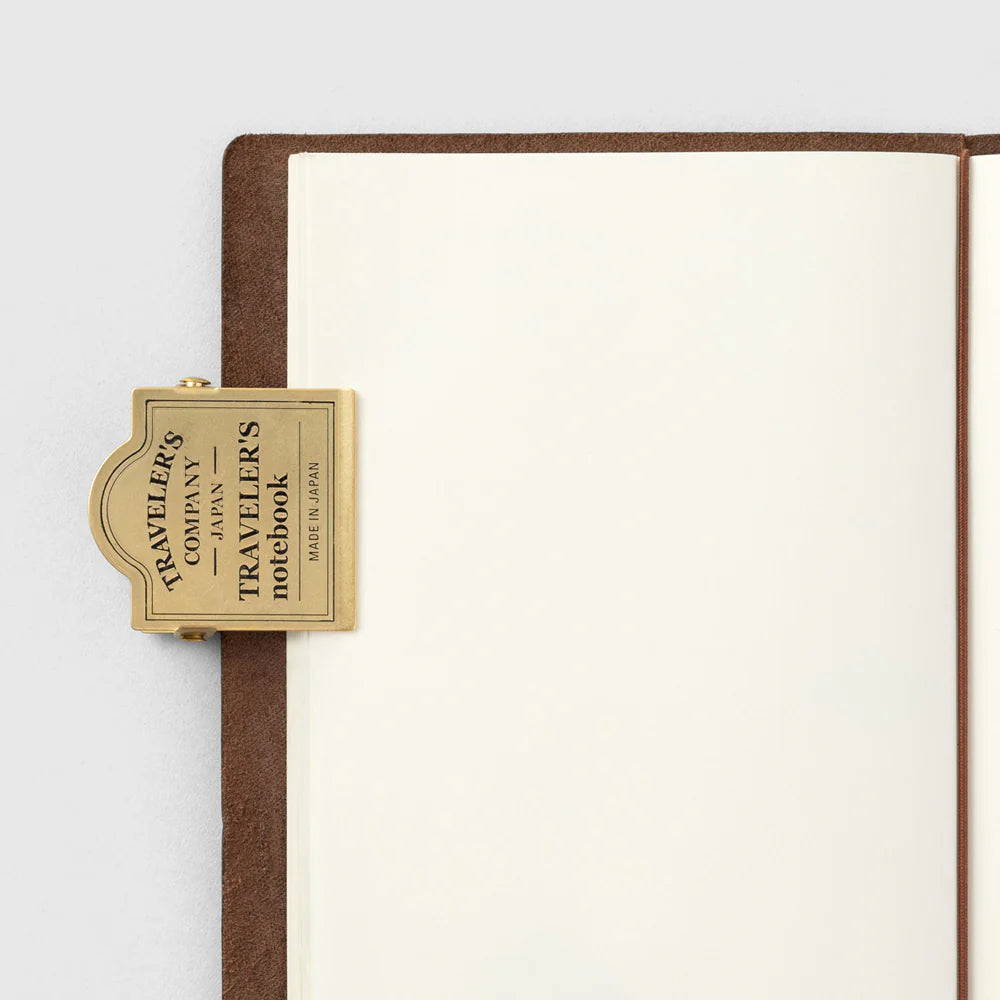 TRAVELER'S notebook 030 Brass Clip - TRC Logo
