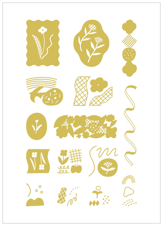 King Jim Kitta Portable Transfer Sticker Flakes -  Gold Foil Humming