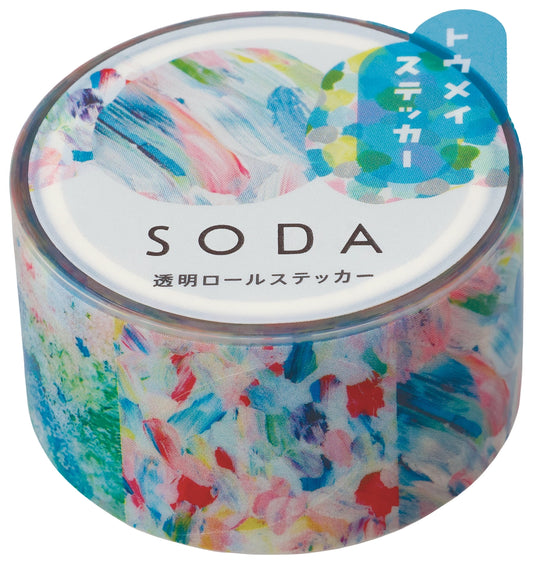 King Jim Hitotoki Soda Transparent Kiss Cut Masking Tape - Paint