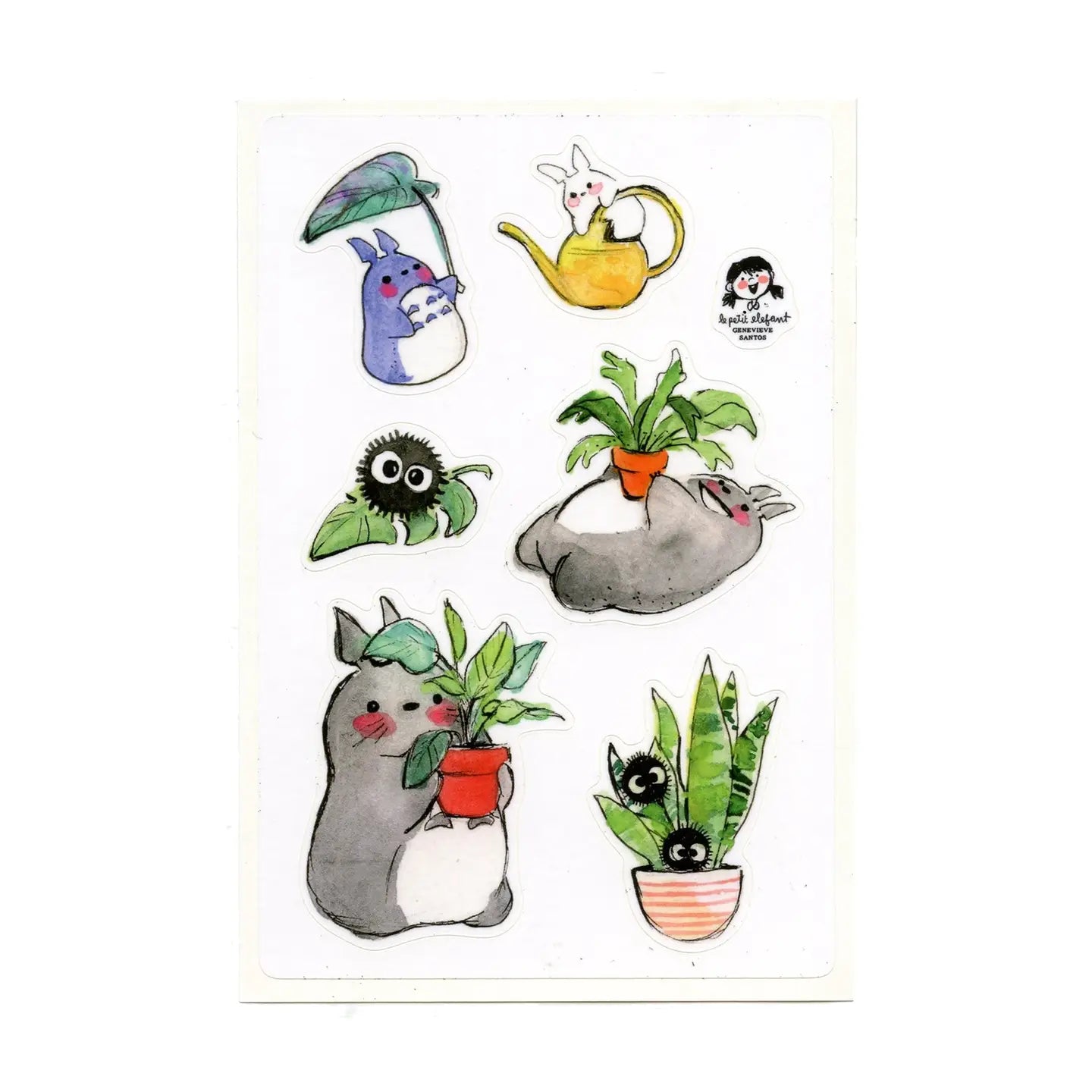 Le Petit Elefant Vinyl Sticker Sheet - Totoro and Plants