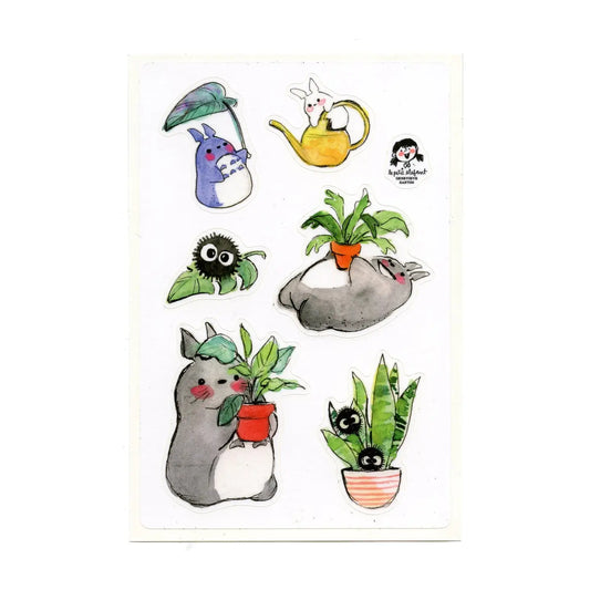 Le Petit Elefant Vinyl Sticker Sheet - Totoro and Plants