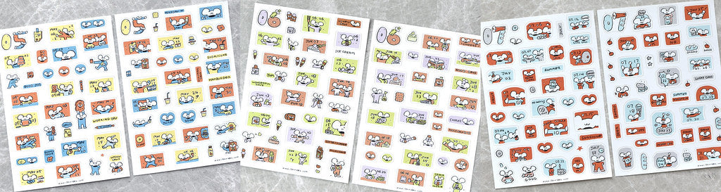 Urtape 2026 Timeless Date Stickers (Designed by Sesame & Peanut, Seon Han Ma Yum, 1991w2992 and Miss Hoegg)