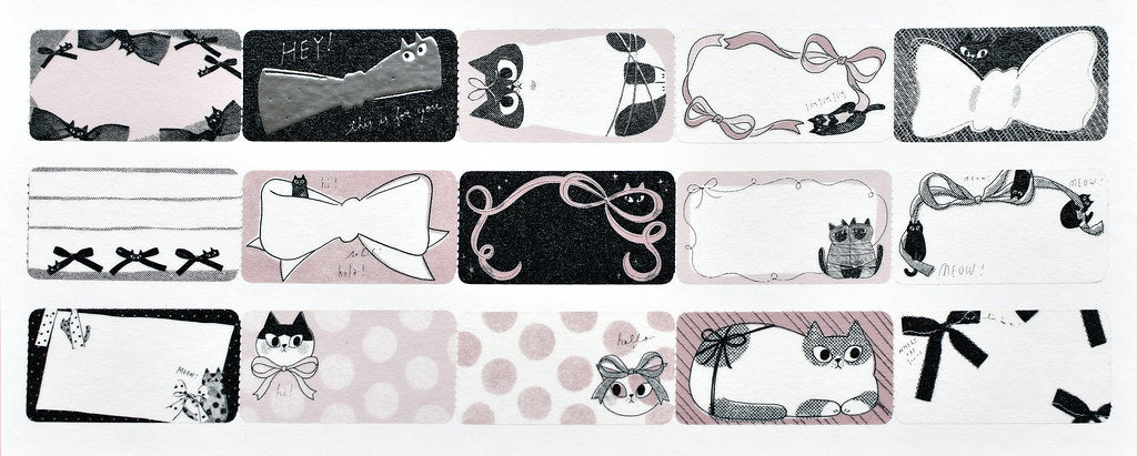 the cats SESAME & PEANUT Memo Sticker - Bowtie Cat (Loops Only)