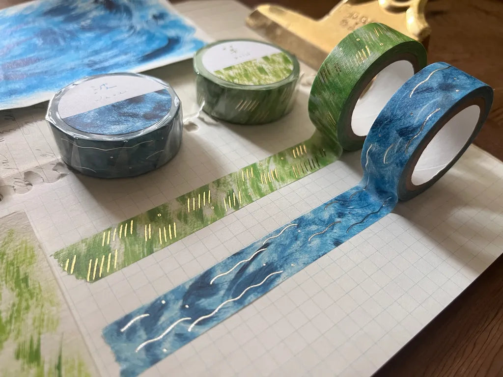 avocadomori Washi Tape - Grass and Waves