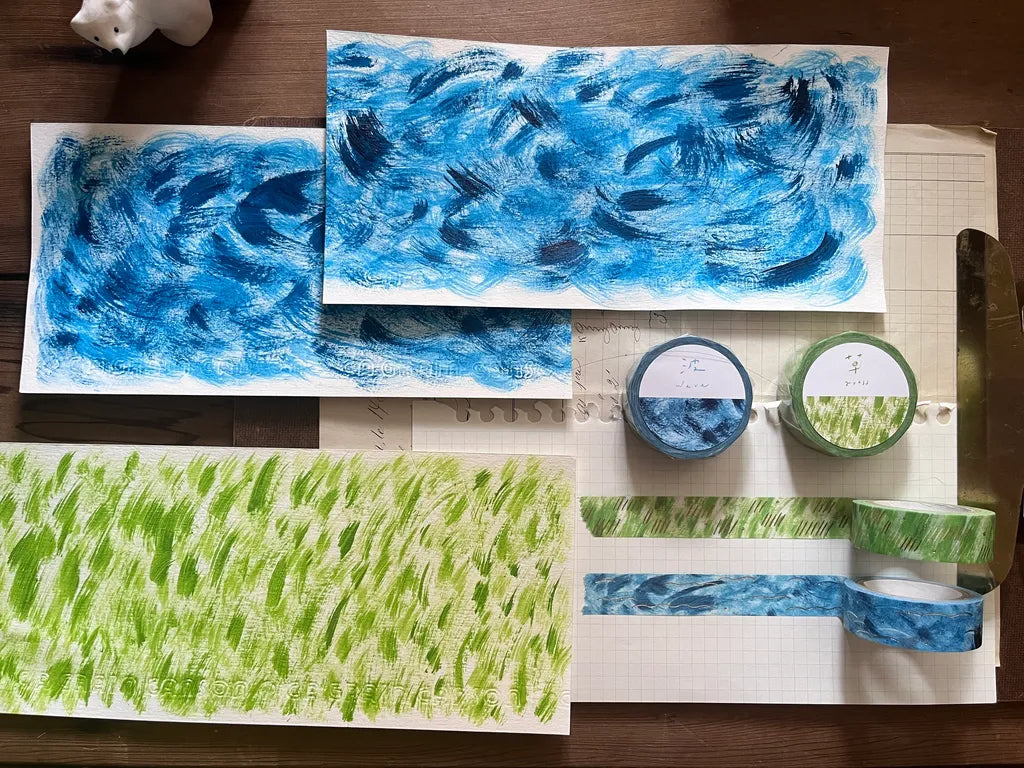 avocadomori Washi Tape - Grass and Waves