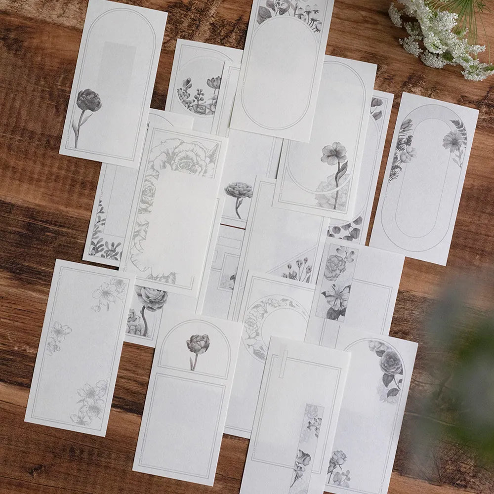 Loi Design Flower Collection Note Sheets - Elegant Gray