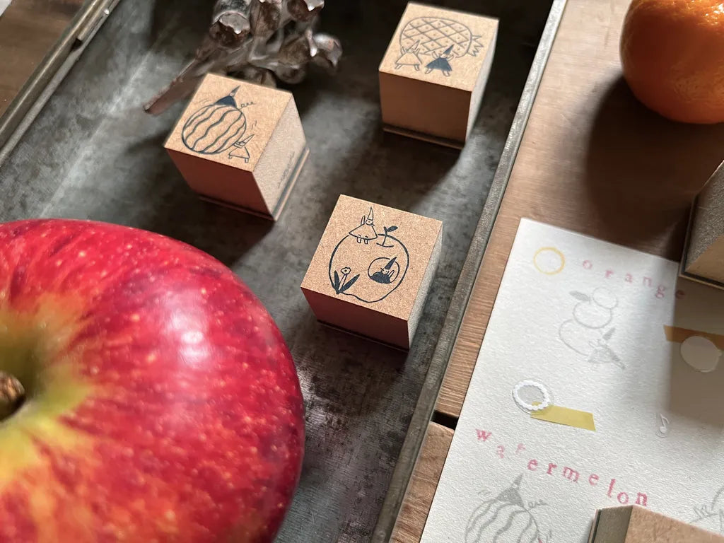 avocadomori Wooden Stamp Set - Nisse's Dopamine / Fruit